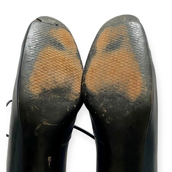 Vintage Roger Vivier Navy Blue Leather Ghillie Pumps with Metal Ornamentation, N - Picture 13 of 16